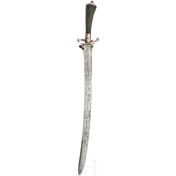 A German silver-mounted hunting sword, 18th century