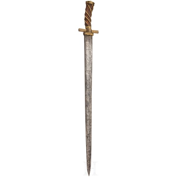 A German hunting hanger with a robust blade, circa 1780