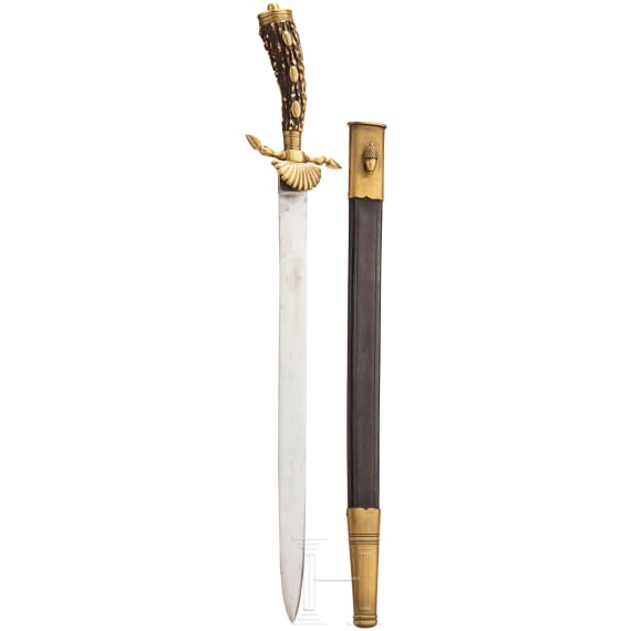 A German hunting hanger with scabbard, 2nd half of the 19th century