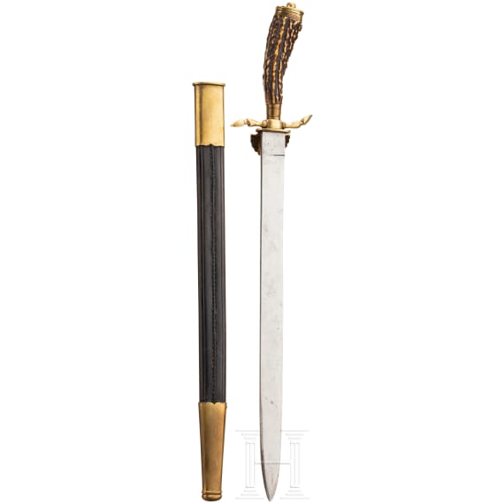 A German hunting hanger with scabbard, 2nd half of the 19th century