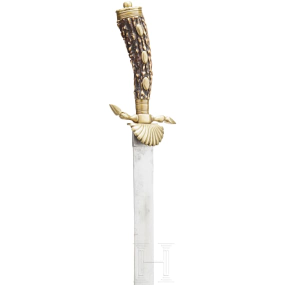 A German hunting hanger with scabbard, 2nd half of the 19th century