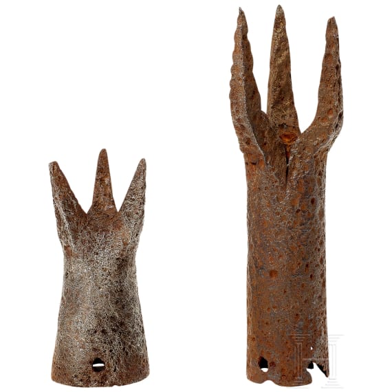 Two jousting lance heads, 14th - 15th century