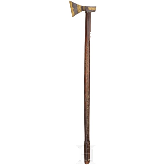 A Silesian miner's parade axe, dated 1847