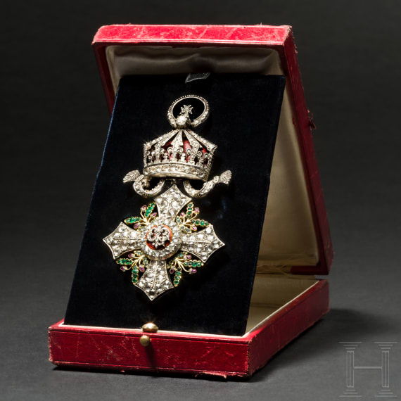 A Bulgarian civilian order of merit, a badge of the Grand Cross with diamonds