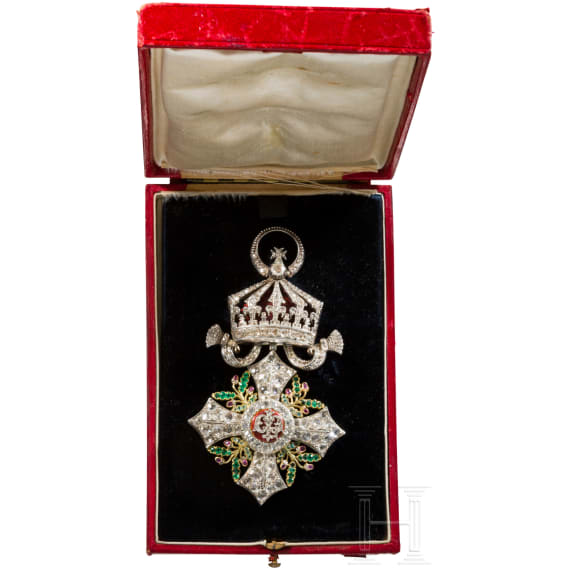 A Bulgarian civilian order of merit, a badge of the Grand Cross with diamonds