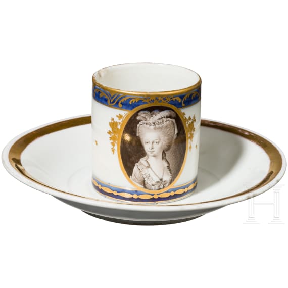 Cup with portrait of a lady, late 18th century