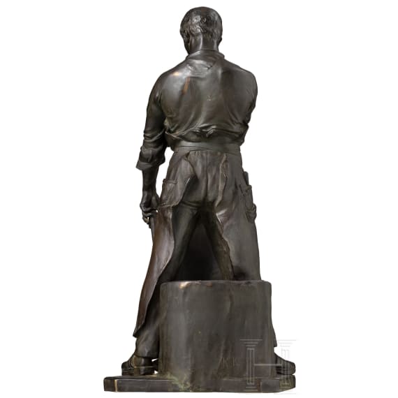 Large bronze figure of a blacksmith, c. 1910