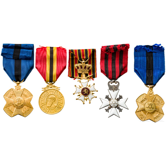Five awards, Belgium, 20th century