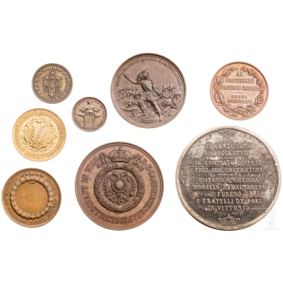 Eight medals, Italy and Austria, 19th century