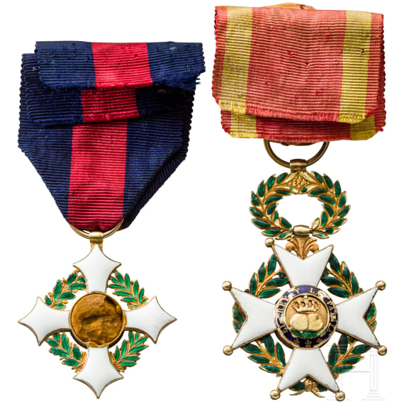 Two Military Merit Crosses, Spain/ Italy, 1st half 20th century