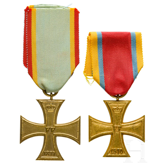 Mecklenburg-Schwerin - two Military Service Crosses 1870 and 1877