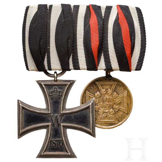 Medal bar with Iron Cross 2nd class 1870
