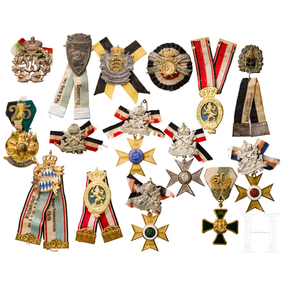 Group of 15 badges of warrior clubs and associations