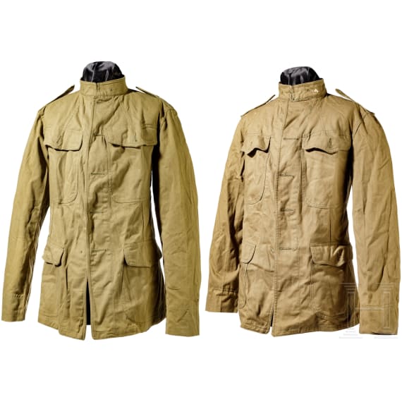 Two US field service blouses in tropical style