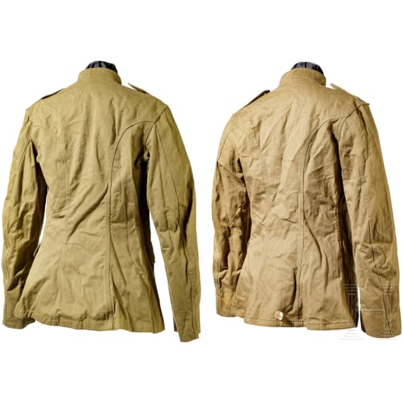 Two US field service blouses in tropical style