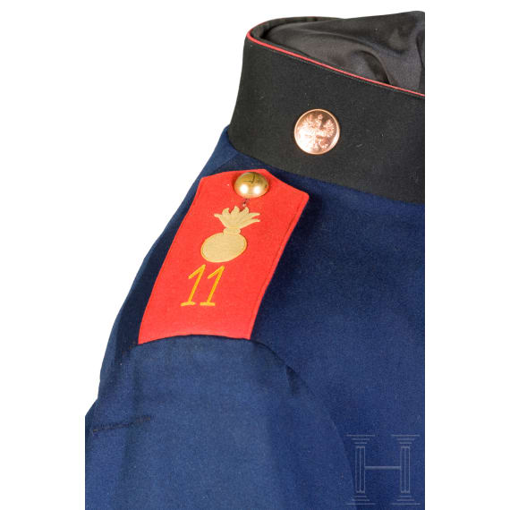 Three tunics of Prussian artillery, around 1900