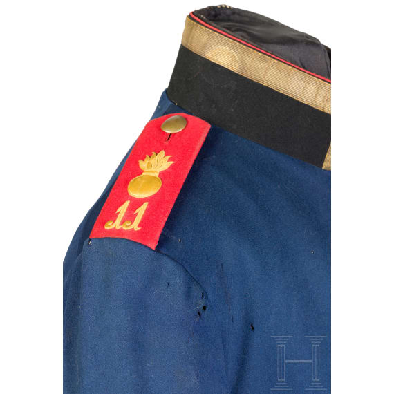 Three tunics of Prussian artillery, around 1900