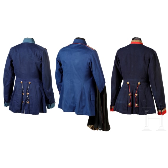 Three tunics and a pair of trousers, Prussia, around 1900