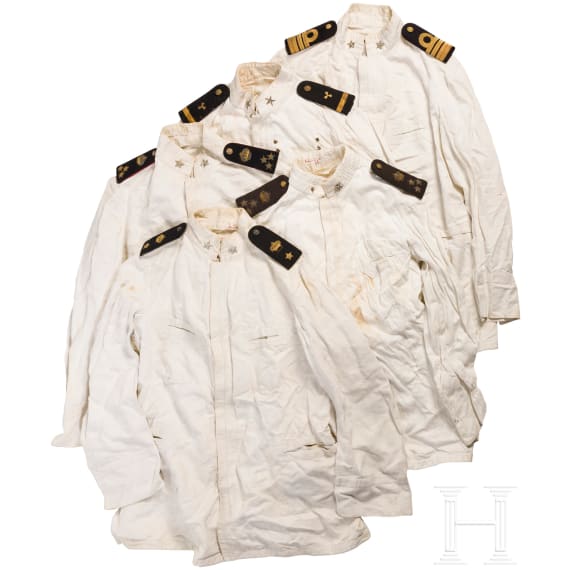 Five summer tunics of different branches of service