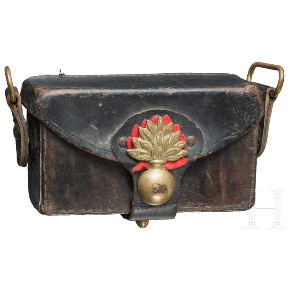 Cartouche box with granate symbol, around 1900
