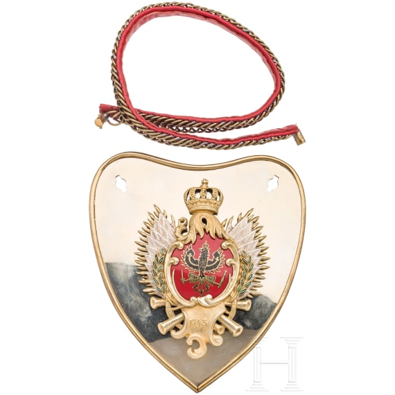 Gorget for officers in the cuirassier regiment "K&ouml;nigin" (Pommersches) No. 2, around 1900