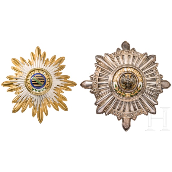 Two German helmet emblems