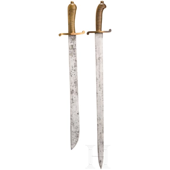 Two Bavarian fascine knifes, 19th century