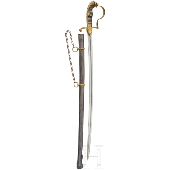 Prussian lion head sabre for artillery officers, c. 1890