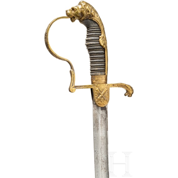 Prussian lion head sabre for artillery officers, c. 1890