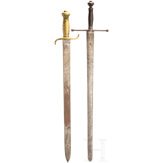 Artillery fascine knife M 1849, Prussia and a justice sword, German, 19th century