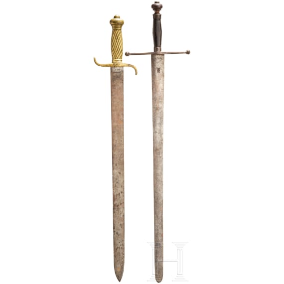 Artillery fascine knife M 1849, Prussia and a justice sword, German, 19th century