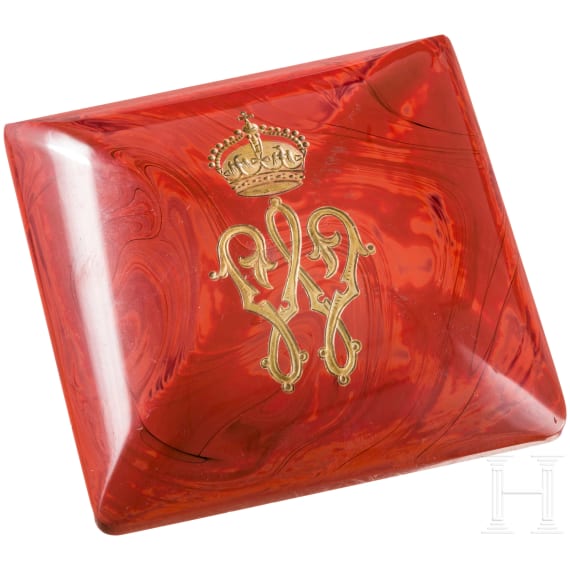 Kaiser Wilhelm II - Lythaline lid of a presentation box