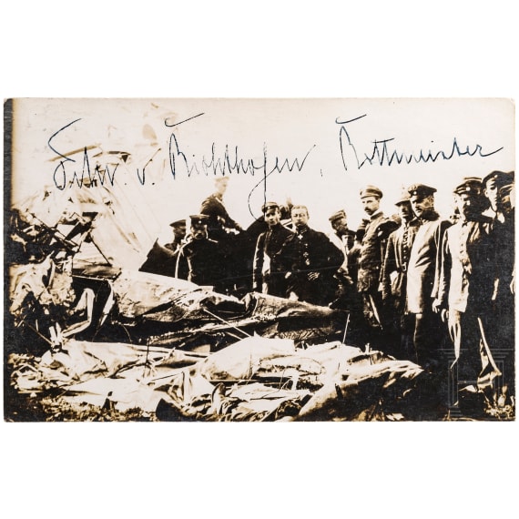 Manfred von Richthofen (1892 - 1918) - photo card with original signature