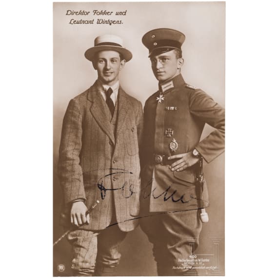 Director Anton Herman Fokker - photo postcard (Sanke) with original signature