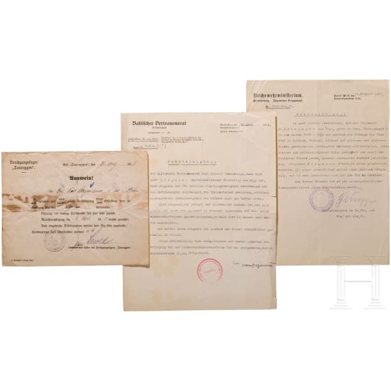 Kurt Stegmann (1901 - 1962) - three documents 1919 - 1921