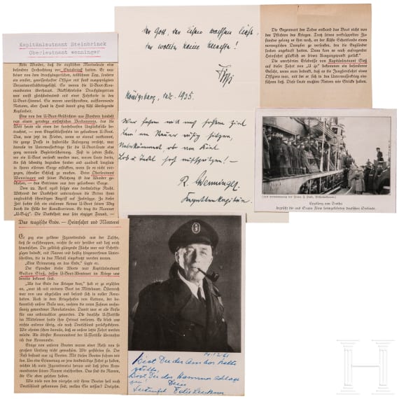 Three original autographs of members of the Imperial Navy of the 1st world war