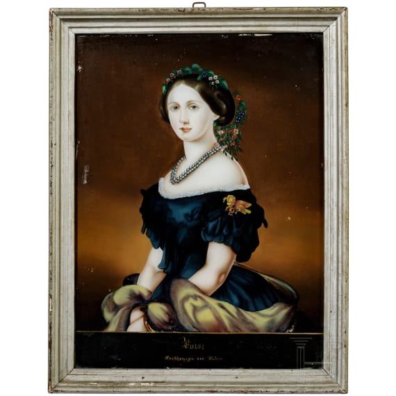 Grand Duchess Louise of Baden - reverse glass painting
