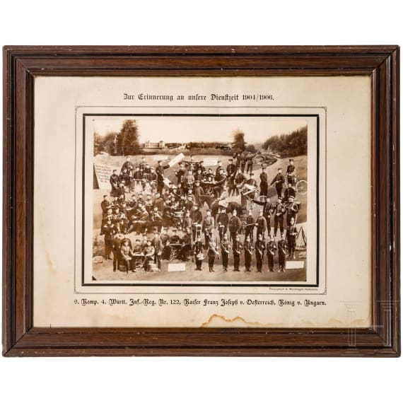 Memorial photo of the 9th/4th W&uuml;rtt. Inf.Reg. No. 122, 1904/06
