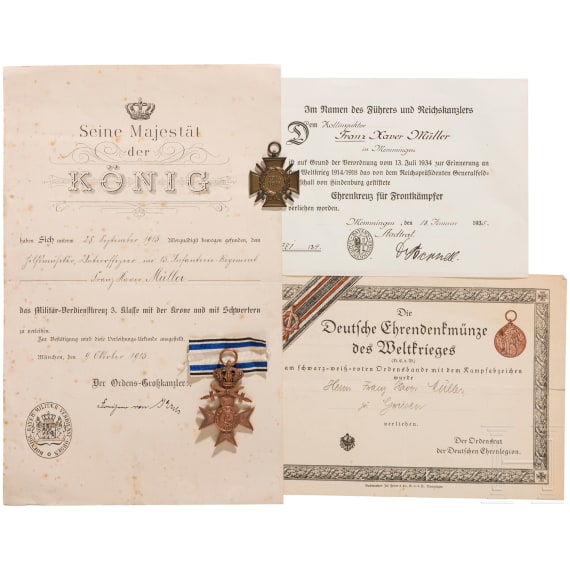 Bavaria - group of documents for Customs Inspector Franz M&uuml;ller in Memmingen