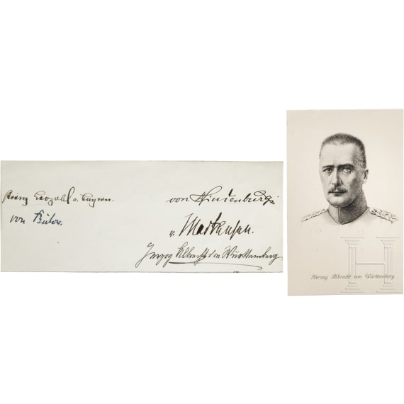 Five original autographs of generals and military leaders of the 1st world war