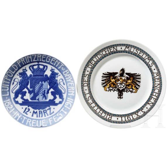 Two porcelain plates, Nymphenburg / Rosenthal, dated 1911