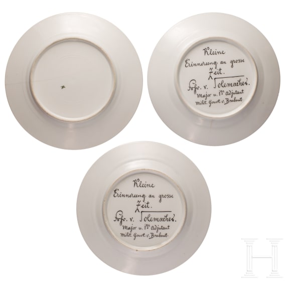 Three commemorative plates 1st world war - German occupation of Belgium