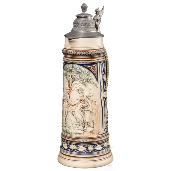 Large, hunting two litre jug, around 1900