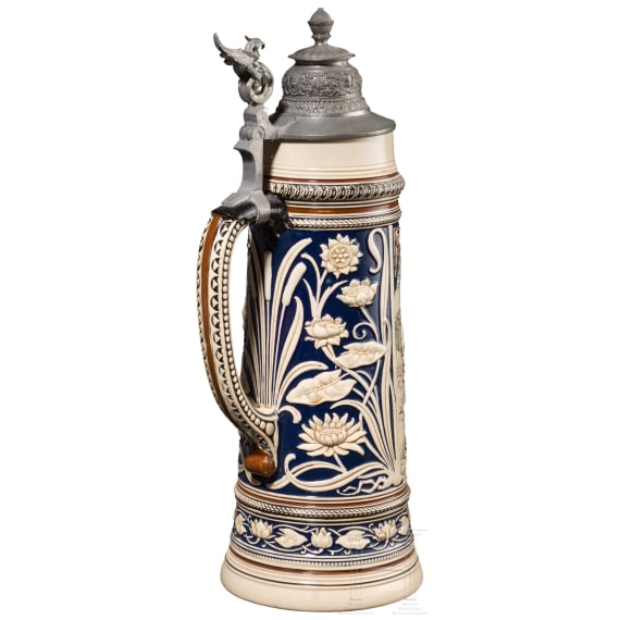 Large, hunting two litre jug, around 1900