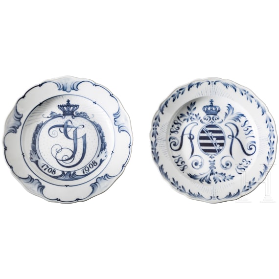 Two Meissen plates