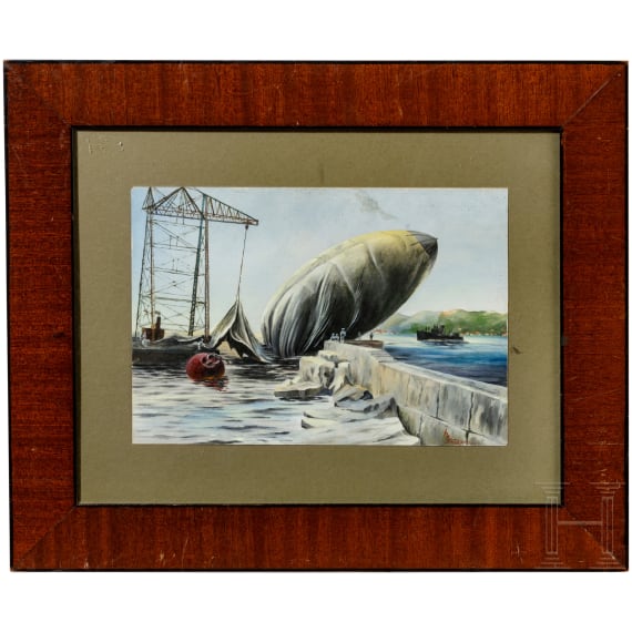 Naval airship in port