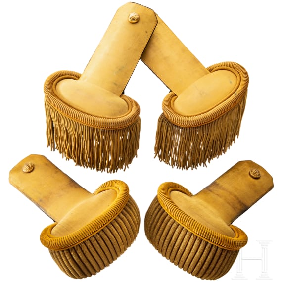 Two pairs of golden epaulettes for officers, 19th century