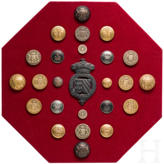 Collection Livr&eacute;e buttons, France and Belgium, about 1900
