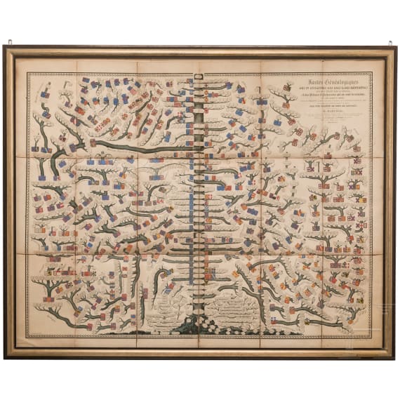 Large family tree of the French kings, mid 19th century