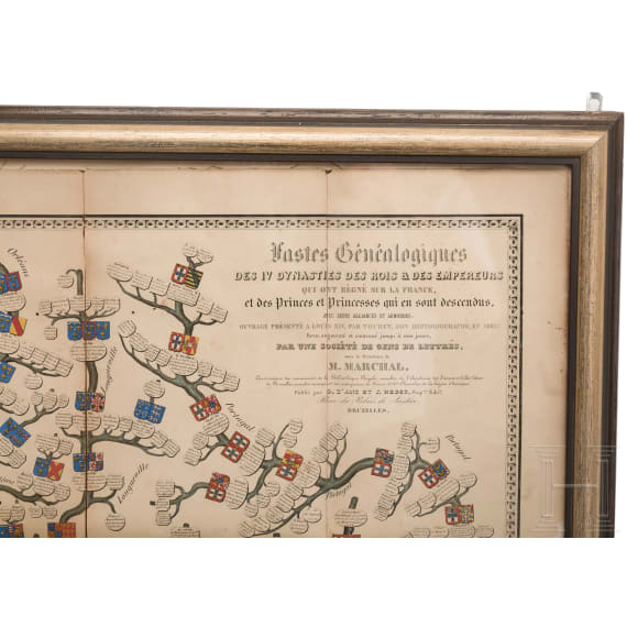 Large family tree of the French kings, mid 19th century